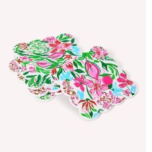 NIB Lilly Pulitzer Ceramic Coasters Glowing Gardens Floral Set of 4